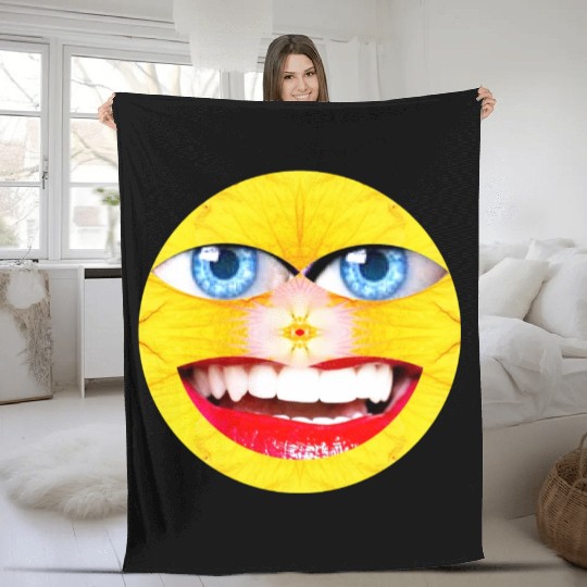 Smile Face Have a Nice Day Promote Happiness Joy Fleece Blankets