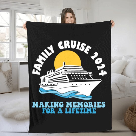 Family Cruise 2024 Voyage Cruising Tour Matching Fleece Blankets