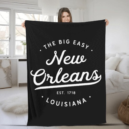 Classic Retro Vintage New Orleans Louisiana Big Fleece Blankets