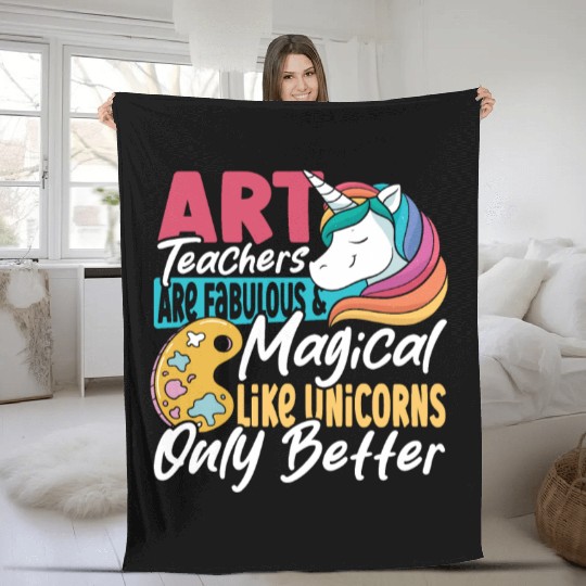 Art Teacher Sculpture Printmaking Back To School Fleece Blankets