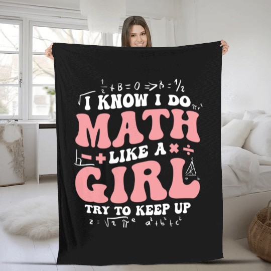 Math Like A Girl Empowering Statement Fleece Blankets