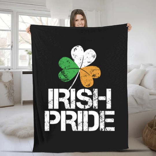IRISH PRIDE Celtic Cross St Patricks Day Fleece Blankets