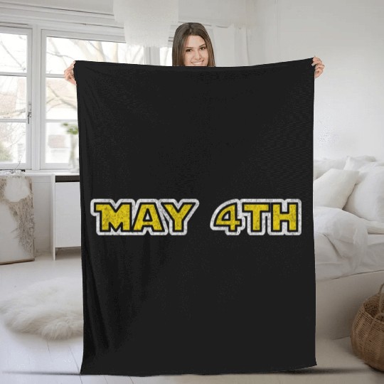 may 4th yellow grunge Fleece Blankets