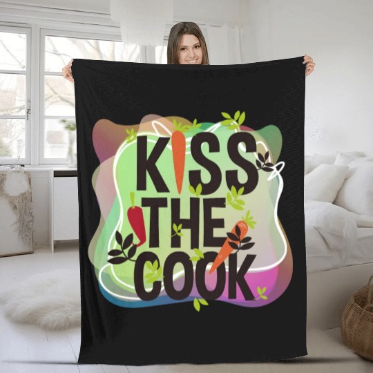 Vector Cartoon Kiss The Cook Carrot Metaphor Art Fleece Blankets
