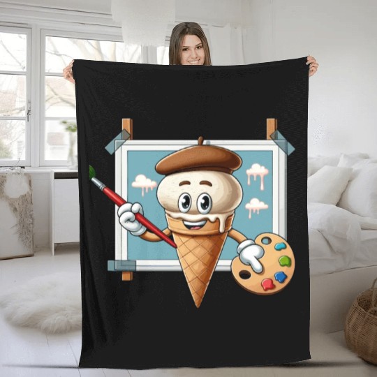 Creative Ice Cream Character Masterpiece Fleece Blankets