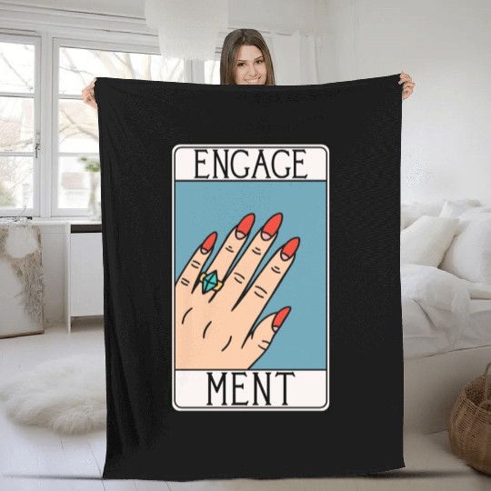 Engagement - Engaged Tarot Card - Wedding Proposal Fleece Blankets