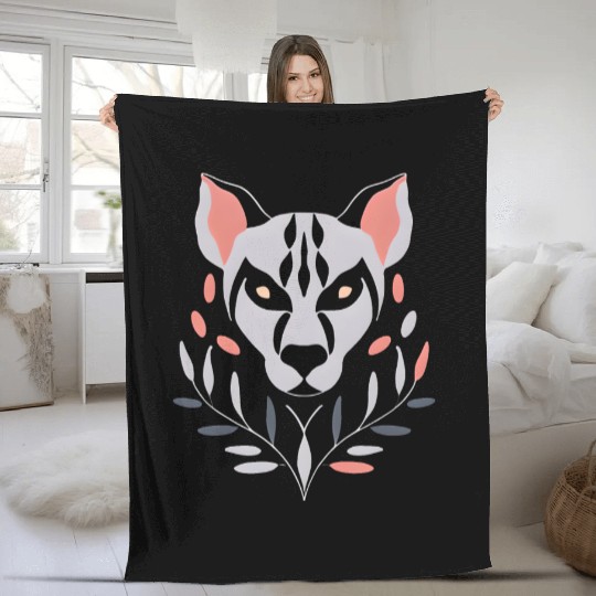 Hyena Symmetrical Design Fleece Blankets