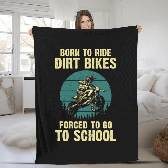 Dirt Bike Art For Women Motorcycle Dirtbike Racing Fleece Blankets