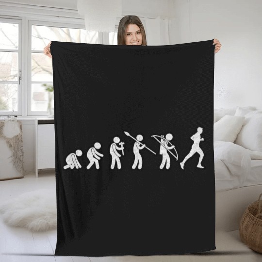 Evolution Running White Grunge Fleece Blankets