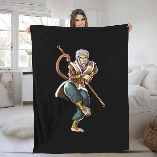 Monkey King Sun Wukong Fleece Blankets