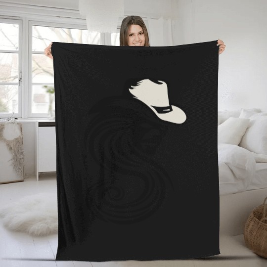 Dust Devil Cowboy Design Vector 2 Colors Fleece Blankets