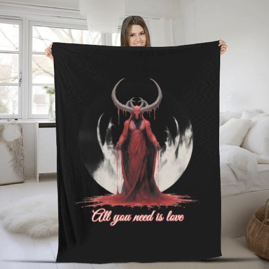All You Need Is Love - Baphomet Fleece Blankets