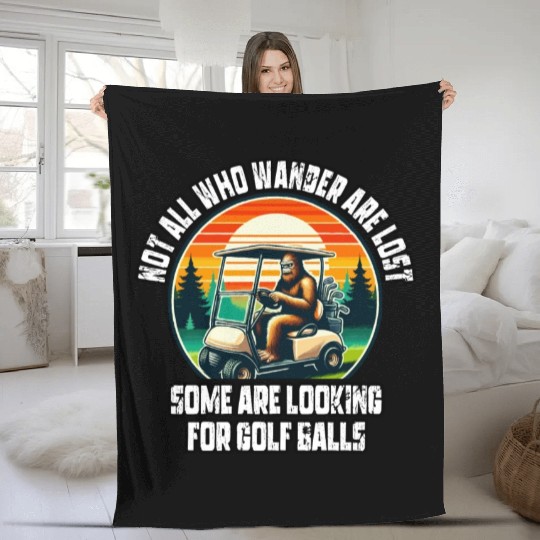 Bigfoot Riding Golf Car Fleece Blankets
