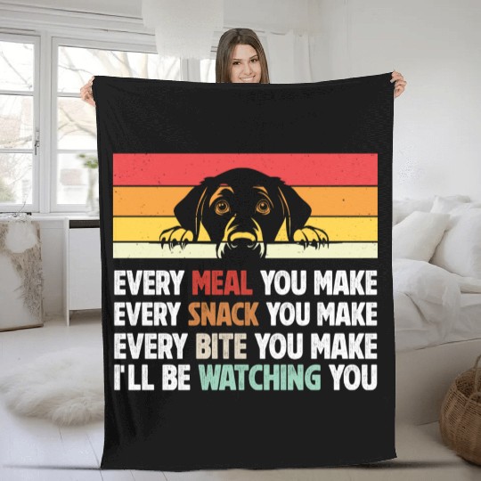 Labrador Retriever Funny Labrador Cute Dog Mom Fleece Blankets