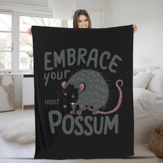 Embrace your inner possum Street Cats Squad Fleece Blankets