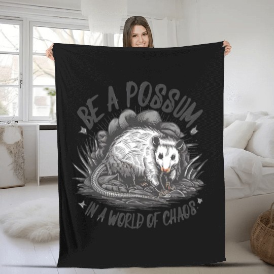 Be a Possum in a world of chaos Street Cats Squad Fleece Blankets