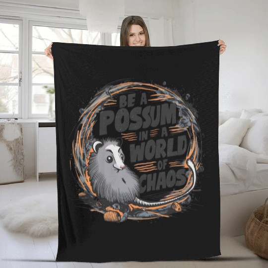 Be a Possum in a world of chaos Street Cats Squad Fleece Blankets