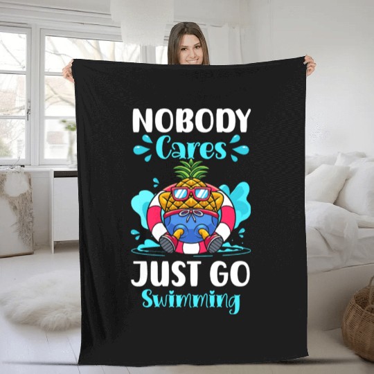 Swimming Summer Friends Fleece Blankets