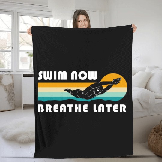 Swimming Pool Swimming Trunks Fleece Blankets