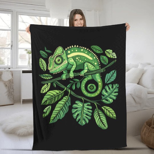 Chameleonaire A Rich Lizard for Lizard Pet Lover Fleece Blankets
