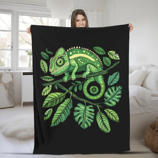 Chameleonaire A Rich Lizard for Lizard Pet Lover Fleece Blankets