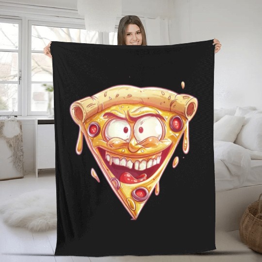Cheesy Grinning Slice Captures Joy Fleece Blankets
