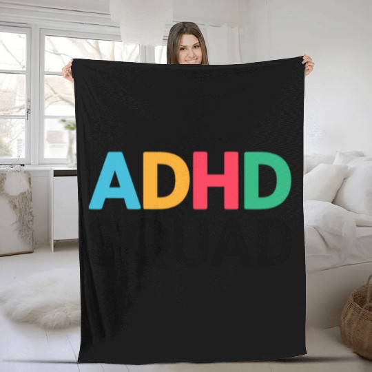 Embrace Neurodiversity Celebrate Adhd Awareness Fleece Blankets