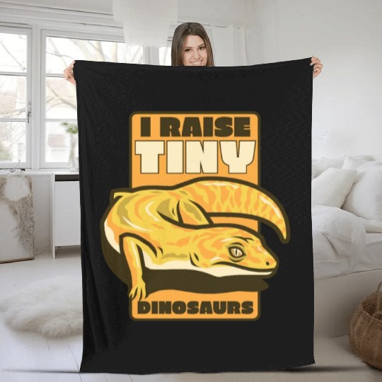 I Raise Tiny Dinosaurs Gekkota Crested Lizard Fleece Blankets
