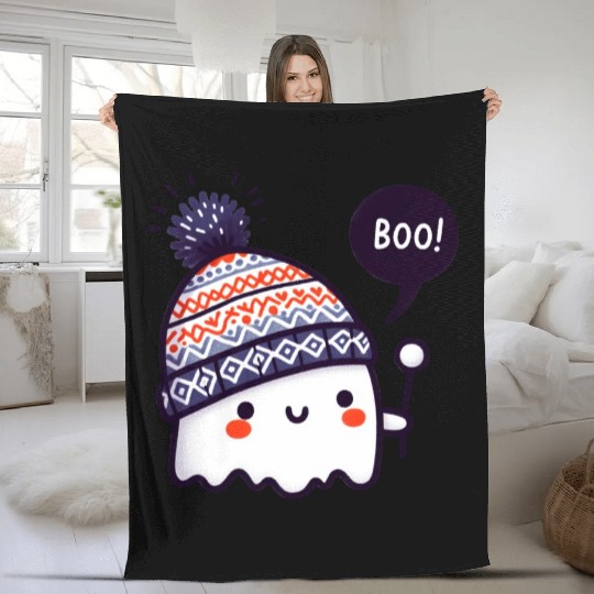 Ghostly Surprise with Knitted Hat Fleece Blankets