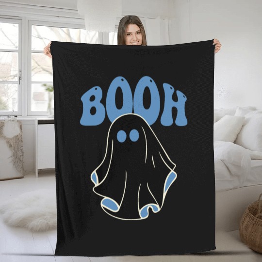 funny Halloween ghost Fleece Blankets design