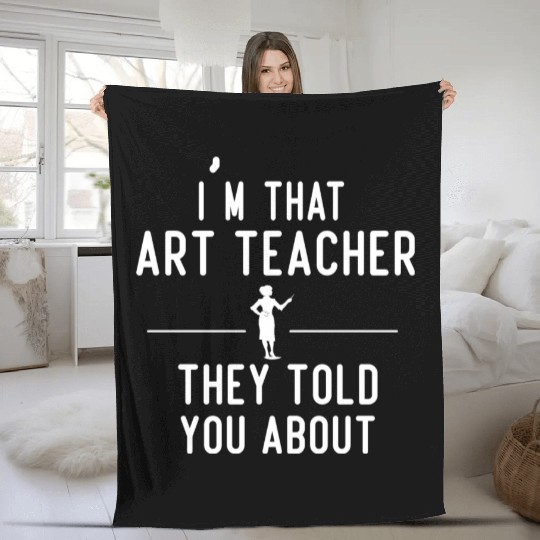 funny art teacher Fleece Blankets design