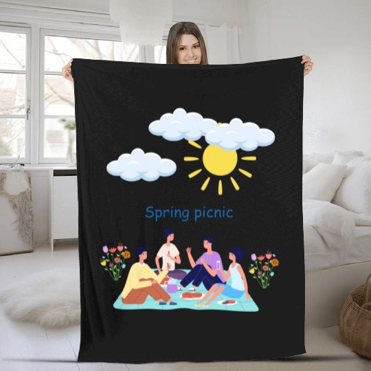 Spring picnic 1 Fleece Blankets