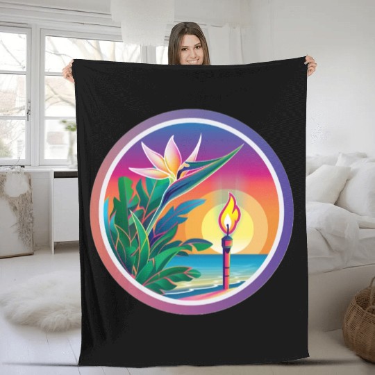 Paradise Flower and Torch Fleece Blankets