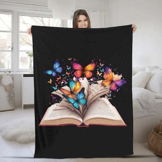 open book Fleece Blankets