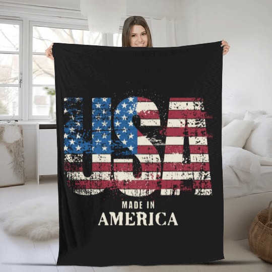 USA Made in America Fleece Blankets