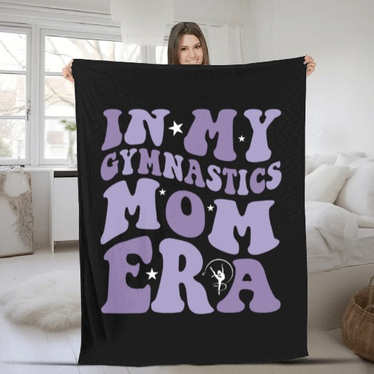 In My Gymnastics Mom Era on back Fleece Blankets