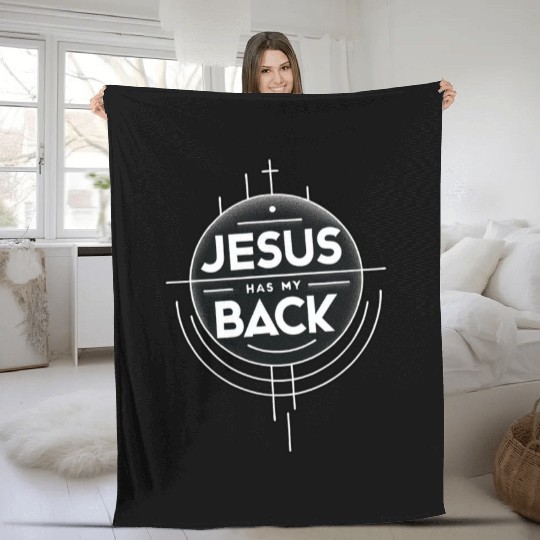 Jesus Has My Back 19 Fleece Blankets
