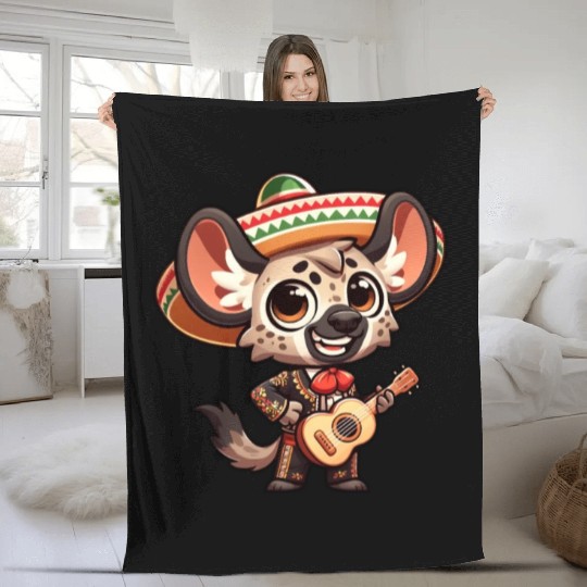 Cinco de Mayo Hyena Giraffe Mariachi Fleece Blankets