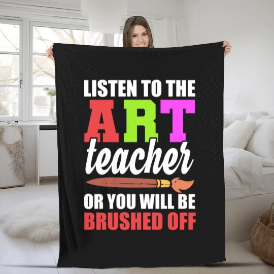 Funny Art Teacher Art Critic Fleece Blankets