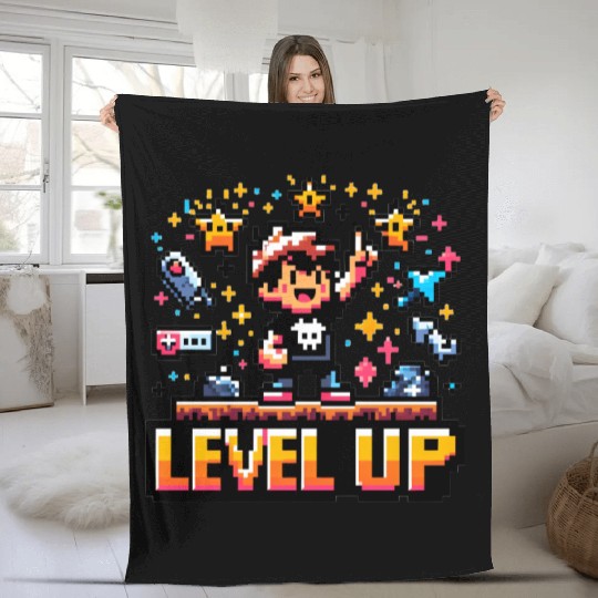 Victory Unlocked: Level Up Fleece Blankets
