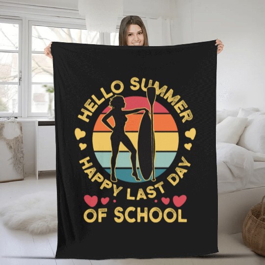 Happy Last Day Of School Teacher Women friend Fleece Blankets