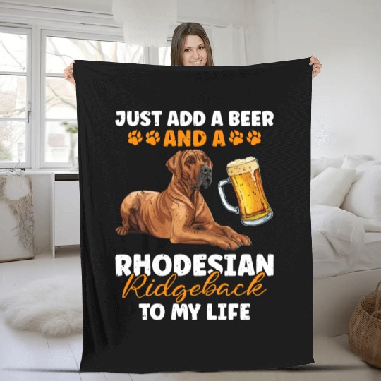 Ridgeback ADD A BEER AND A RHODESIAN RIDGEBACK Fleece Blankets