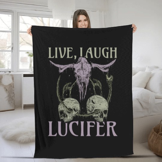 Live Love Lucifer Goth Festival Death Metal Fleece Blankets