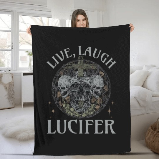 Live Love Lucifer Goth Festival Death Metal Fleece Blankets