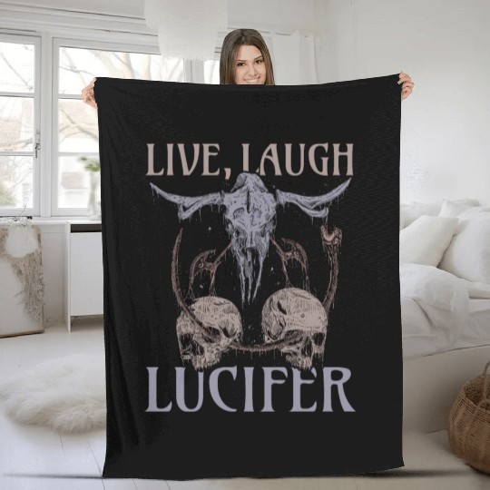 Live Love Lucifer Goth Festival Death Metal Fleece Blankets