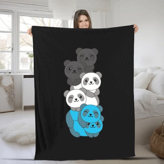 Mascic Flag Pride Lgbtq Cute Panda Fleece Blankets