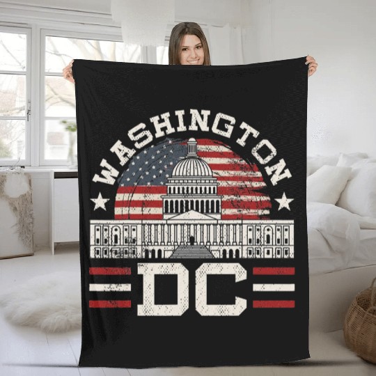 Love Washington DC USA Gift Design Idea Fleece Blankets