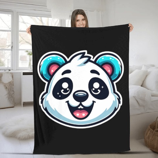Cute Panda Cute Baby Panda Face Fleece Blankets