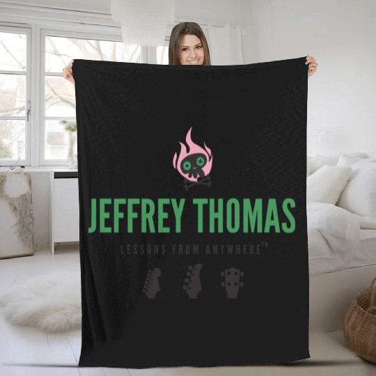 Jeffrey Thomas Logo Black Fleece Blankets