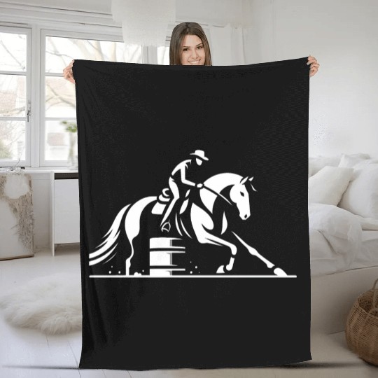 Cowboy Rodeo Silhouette Fleece Blankets